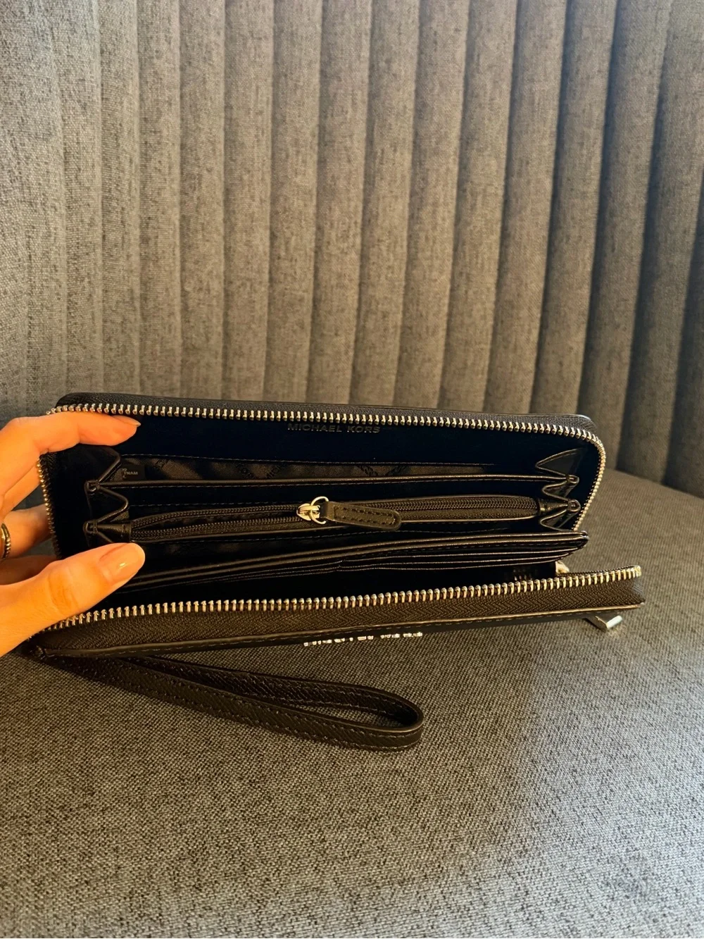 Michael Kors Black & Silver Wristlet